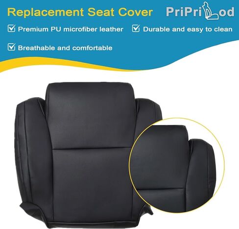 Priprilod Black Leather Driver Side Bottom Replacement Seat Cover Compatible with Toyota Tundra 2007 2008 2009 2010 2011 2012 2013 in Kuwait
