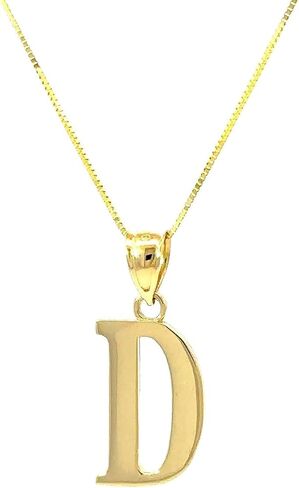 14k Solid Gold Initial Necklace - Initial Pendant, Personalized Gift - Alphabet, Yellow Gold Letter Necklace Gift for Men and Women in Saudi Arabia