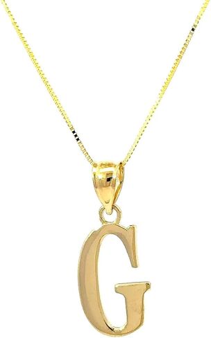 14k Solid Gold Initial Necklace - Initial Pendant, Personalized Gift - Alphabet, Yellow Gold Letter Necklace Gift for Men and Women in Saudi Arabia
