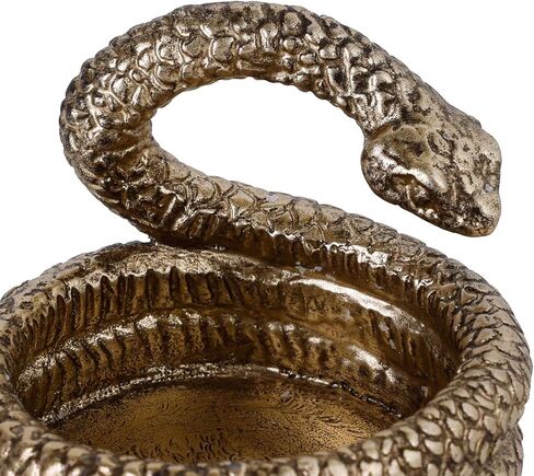 Nikky Home Gold Snake Snake Holdle Coldle Set من 2 ، زينة طاولة مركزية ، حامل معدني مزخرف لشموع شاي ضوء ، شموع نذرية in Kuwait