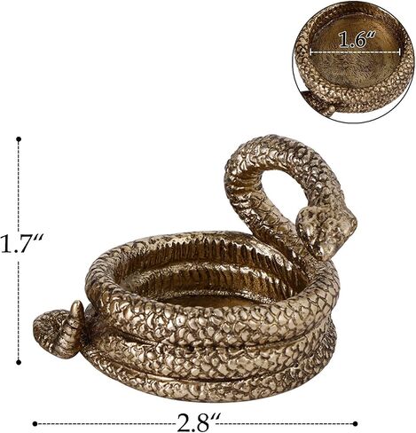 Nikky Home Gold Snake Snake Holdle Coldle Set من 2 ، زينة طاولة مركزية ، حامل معدني مزخرف لشموع شاي ضوء ، شموع نذرية in Kuwait