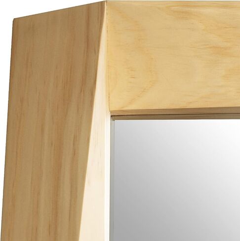 32"x24" Farmhouse Wood Framed Wall Mirror Antique Bathroom Mirrors for Wall (Natural) in Kuwait