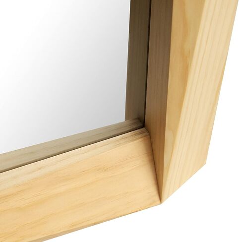 32"x24" Farmhouse Wood Framed Wall Mirror Antique Bathroom Mirrors for Wall (Natural) in Kuwait