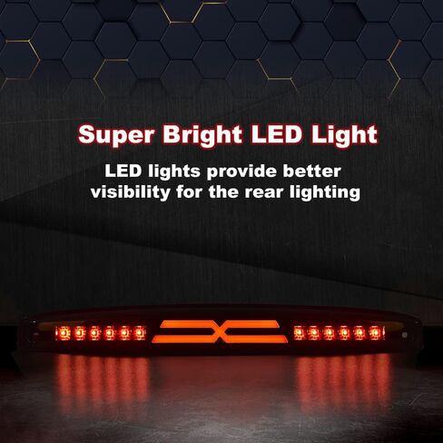 PIT66 عمود إضاءة LED ضوء الفرامل الثالث، متوافق مع دودج رام 2500 3500 2003-2006 ضوء الفرامل الثالث البضائع الحمراء عدسة الكروم الإسكان in Kuwait