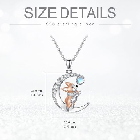 Corgi Necklace Sterling Silver Dog Paw Pendant Necklace Cute Animal Jewelry Gifts for Corgi Lovers in Kuwait
