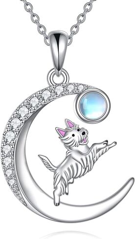 Corgi Necklace Sterling Silver Dog Paw Pendant Necklace Cute Animal Jewelry Gifts for Corgi Lovers in Kuwait