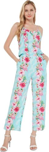 Couple Matching Hawaiian Luau Shirt Jumpsuit in Pink Black Hibiscus Vine in Saudi Arabia