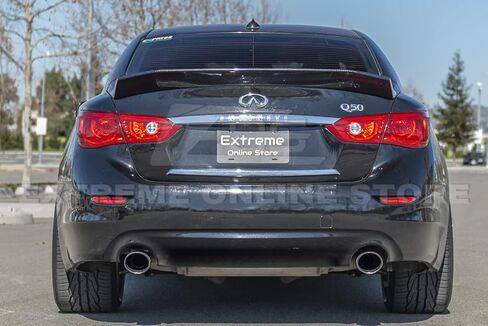 Replacement for 2014-Present Infiniti Q50 Models | Liberty Walk Style Carbon Fiber Rear Trunk Lid High Kick Wing Spoiler in Saudi Arabia