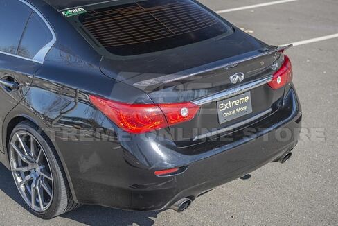 Replacement for 2014-Present Infiniti Q50 Models | Liberty Walk Style Carbon Fiber Rear Trunk Lid High Kick Wing Spoiler in Saudi Arabia