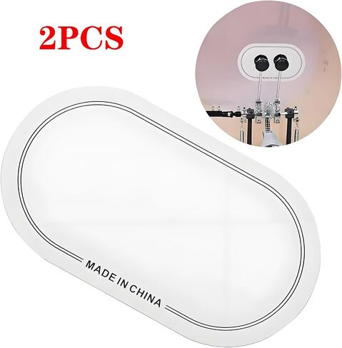 2 PCS Bass Drum Double Pedal Patch Self-Adhesive Bass Drum Pedal Sticker Kick Drum Patch for Kick Drum Percussion Accessories (Black) in Saudi Arabia