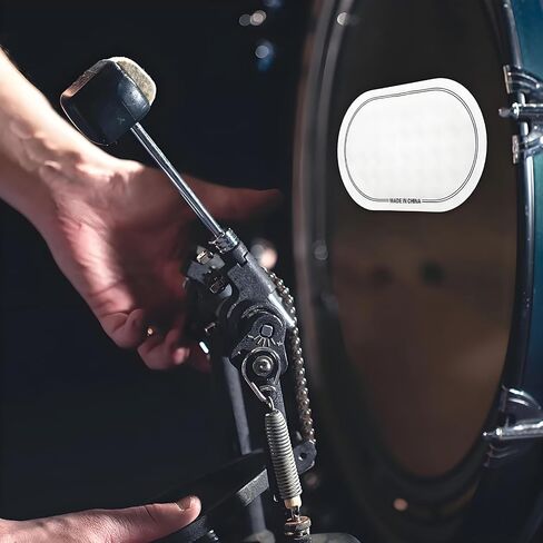 2 PCS Bass Drum Double Pedal Patch Self-Adhesive Bass Drum Pedal Sticker Kick Drum Patch for Kick Drum Percussion Accessories (Black) in Saudi Arabia