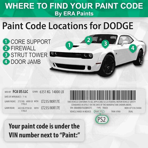 ERA Paints PLC/FLC - Hemi Orange Pearl for DODGE Exact Match Automotive Touch Up Paint Jar - Basic Kit in Saudi Arabia