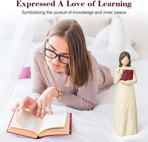 cuayaes القراءة المفكر تمثال كتاب عاشق الهدايا للنساء القراء والخريجين والطلاب والمعلمين وديكور رف الكتب النحت الجمالي ديكور المنزل للأرفف مكتب مكتب غرفة المعيشة in Saudi Arabia