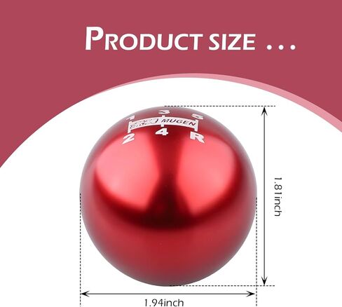 Ball Shift Head, Manual Transmission Metal Gear Shift Knob, 5-Speed Gear Lever with 3 Adapters, Universal for Most Cars (Red) in Kuwait