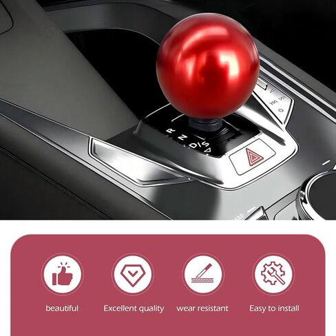 Ball Shift Head, Manual Transmission Metal Gear Shift Knob, 5-Speed Gear Lever with 3 Adapters, Universal for Most Cars (Red) in Kuwait