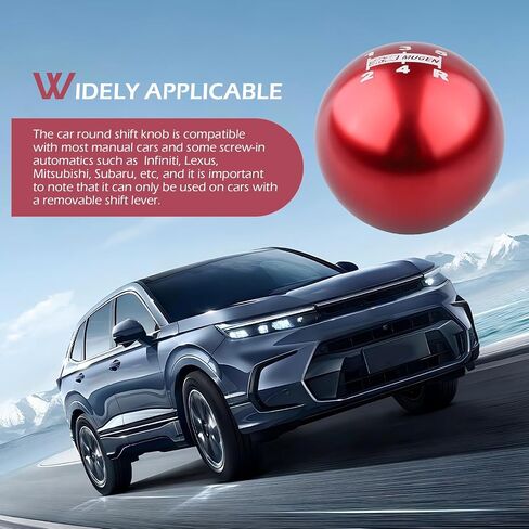 Ball Shift Head, Manual Transmission Metal Gear Shift Knob, 5-Speed Gear Lever with 3 Adapters, Universal for Most Cars (Red) in Kuwait