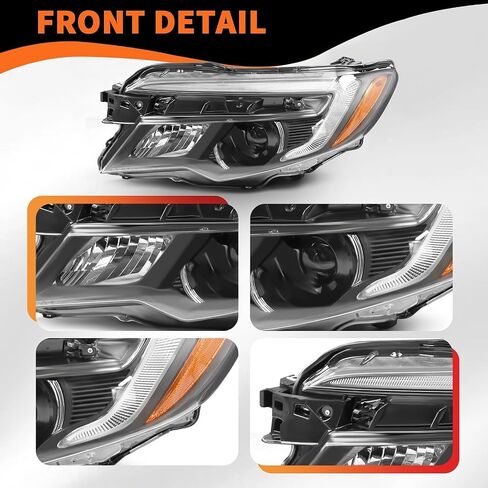 Driver Side Halogen Headlight w/DRL Compatible with 2016-2020 Pilot 2017-2020 Ridgeline Headlamp 33150TG7A12 HO2502167 (Left) in Saudi Arabia