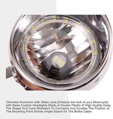 GOOFIT Motorcycle Headlight 12V Head Lamp With Integrated for Scooter ATV Cruiser Chopper in Saudi Arabia