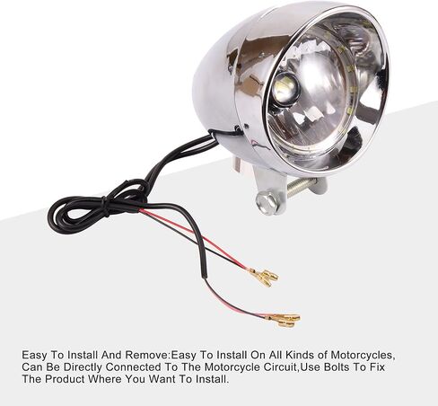 GOOFIT Motorcycle Headlight 12V Head Lamp With Integrated for Scooter ATV Cruiser Chopper in Saudi Arabia
