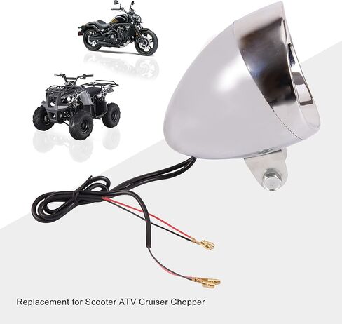 GOOFIT Motorcycle Headlight 12V Head Lamp With Integrated for Scooter ATV Cruiser Chopper in Saudi Arabia