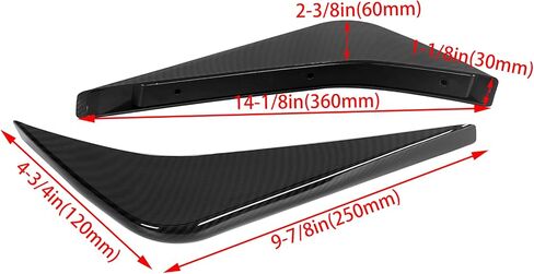 Rear Bumper Lower Air Diffuser Fins Valance Kit Compatible with 2014-2019 Corvette C7 Carbon Fiber Painted (ABS Material) in Saudi Arabia