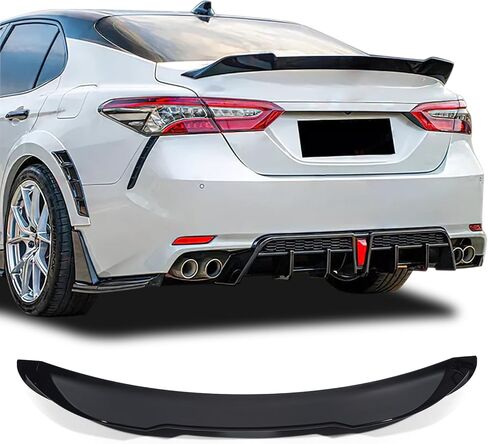 ZXMOTO Fit Fot Toyota Camry 2018 2019 2020 2021 2022 2023 2024 Gloss BLK V2 Style HIGH Kick Rear Trunk Spoiler Wing in Saudi Arabia