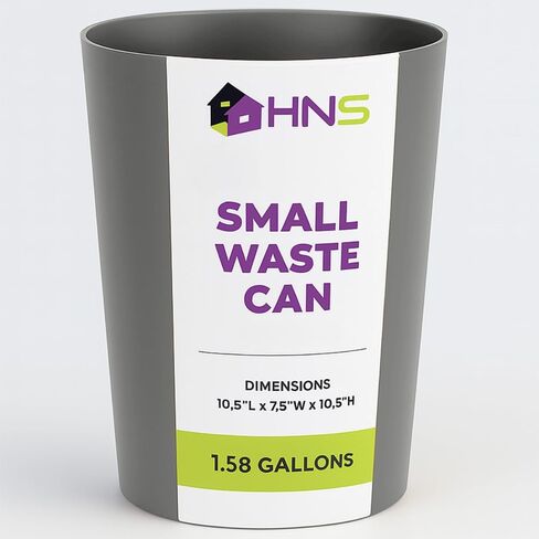 Hold N' Storage Small Open-Top Trash Can – Ideal for Kitchen, Office, Dorm, Bathroom – Compact Waste Bin for Tight Spaces – Perfect Bathroom Trash Bin – 10.5" x 7.5", White - Pack of 2 in Saudi Arabia