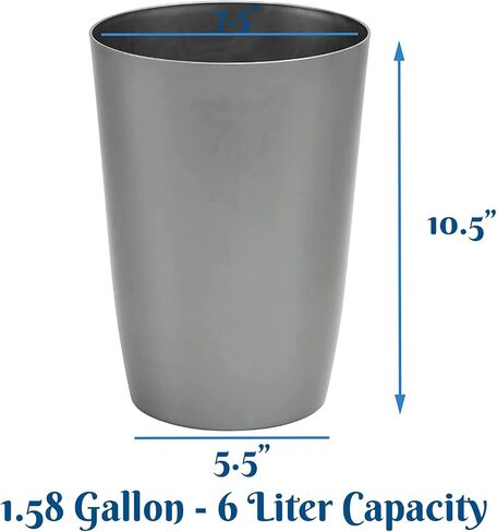 Hold N' Storage Small Open-Top Trash Can – Ideal for Kitchen, Office, Dorm, Bathroom – Compact Waste Bin for Tight Spaces – Perfect Bathroom Trash Bin – 10.5" x 7.5", White - Pack of 2 in Saudi Arabia