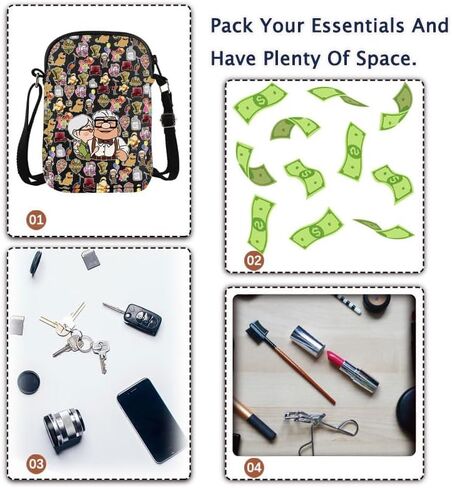 VAMSII Crossbody Bag Movie Merch Carl And Ellie Gift Inspired in Saudi Arabia