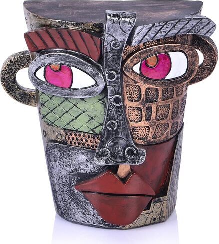 منحوتة فنية تجريدية فريدة من نوعها للوجه، تمثال ديكور ملون للمنزل من أجل انتقائي حديث، لهجة حامل التلفزيون، طاولة القهوة، الرف، طاولة المدخل، ديكور المكتب، هدية ديكور فنية ملتوية غير تقليدية (ملونة) in Kuwait