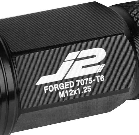 J2 Engineering 20Pcs M12 x 1.25 7075-T6 Aluminum 50mm Open-End Lug Nut w/Socket Adapter (Red) in Saudi Arabia