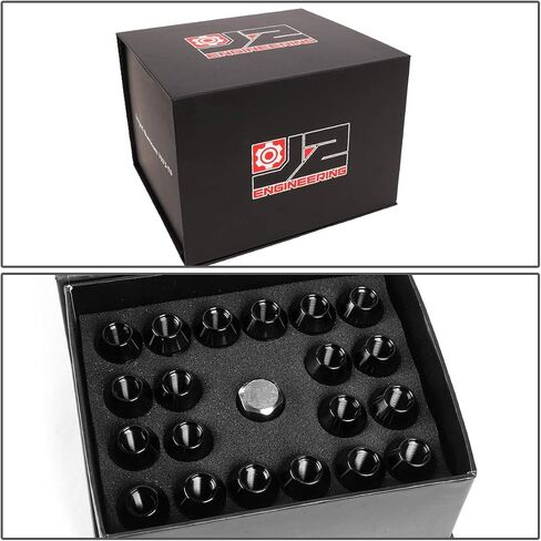 J2 Engineering 20Pcs M12 x 1.25 7075-T6 Aluminum 50mm Open-End Lug Nut w/Socket Adapter (Red) in Saudi Arabia