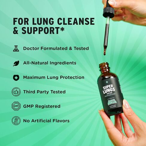 Super Lungs Mullein Drops – Herbal Lung Support Tincture with Mullein Leaf Extract Elderberry Reishi Marshmallow Root – Supports Clear Breathing & Wellness – 2 oz in Saudi Arabia