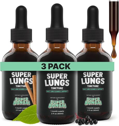 Super Lungs Mullein Drops – Herbal Lung Support Tincture with Mullein Leaf Extract Elderberry Reishi Marshmallow Root – Supports Clear Breathing & Wellness – 2 oz in Saudi Arabia