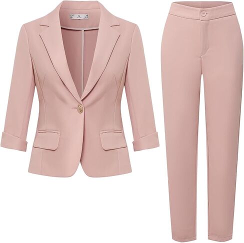 Women's Two Piece Sleeveless Suit Suit Work Formal Suit Vest Straight Pants Business Vest Suit in Saudi Arabia