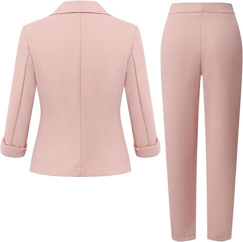 Women's Two Piece Sleeveless Suit Suit Work Formal Suit Vest Straight Pants Business Vest Suit in Saudi Arabia