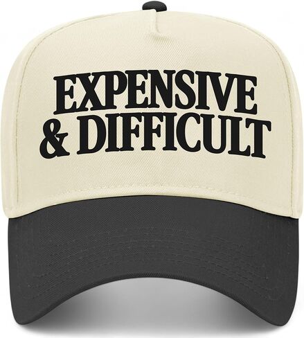 Expensive & Difficult Serif Vintage Trucker Hat | Funny Premium Snapback Baseball Hat for Men & Women in Saudi Arabia
