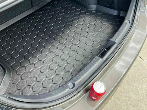 بطانة البضائع-حصيرة جذع لـ Mazda 3 سيدان 2014-2018-حصائر جذع مقاومة للطقس للسيارات ذات الشفاه المرتفعة-مطاطية حصيرة السيارة غير المنقولة-سهلة التثبيت-تصميم مسبق بالليزر in Saudi Arabia