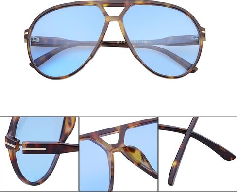 Retro Oversized Aviator Sunglasses for Women Men Large Tinted Lens Shades Trendy Vintage 70S Designer Tangle Free in Saudi Arabia