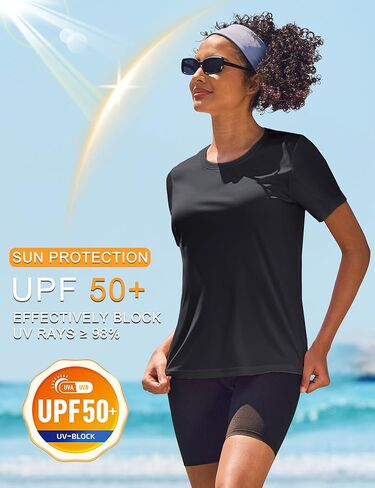 Women's Short Sleeve Shirts Workout Tops UPF 50+ Sun Protection Tee Quick Dry Athletic Rash Guard T-Shirt in Kuwait