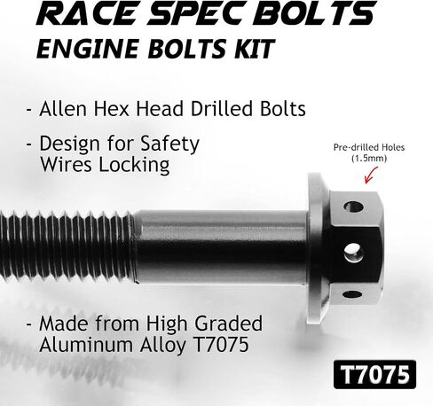 Autobahn88 Motorcycle Engine Bolt Dress-up Kit, compatible with Suzuki GSX-R 1000 2005-2008 (Black) (Set of 26) in Saudi Arabia