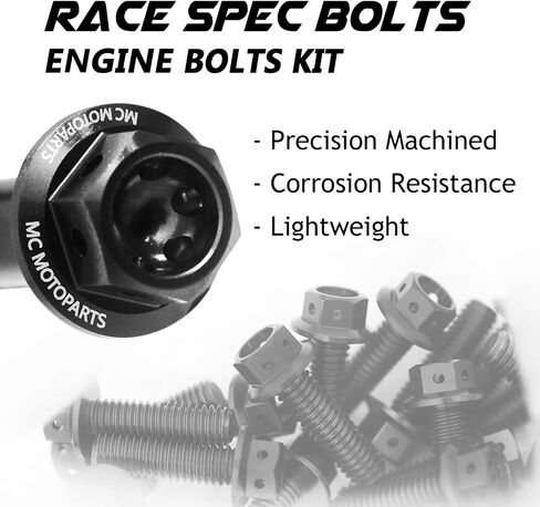 Autobahn88 Motorcycle Engine Bolt Dress-up Kit, compatible with Suzuki GSX-R 1000 2005-2008 (Black) (Set of 26) in Saudi Arabia