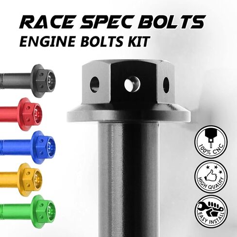 Autobahn88 Motorcycle Engine Bolt Dress-up Kit, compatible with Suzuki GSX-R 1000 2005-2008 (Black) (Set of 26) in Saudi Arabia