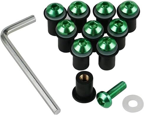 Motorcycle Bolt Kit Screws Kits Washers Mounting Kits Windscreen Bolts Fit For ZX12R 2000 2006 01 02 03 04 05 zx-12r Fasterner Kit Bolts Windshield Screw Bolts (Green) in Kuwait