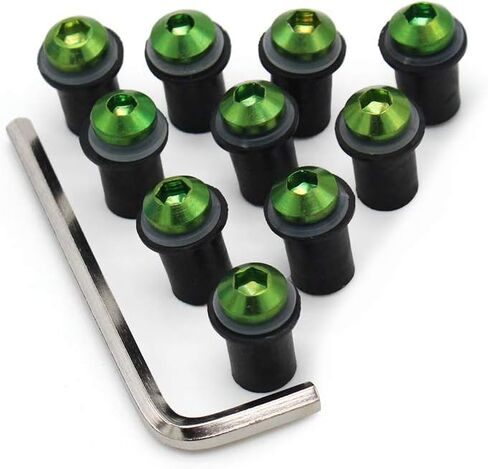 Motorcycle Bolt Kit Screws Kits Washers Mounting Kits Windscreen Bolts Fit For ZX12R 2000 2006 01 02 03 04 05 zx-12r Fasterner Kit Bolts Windshield Screw Bolts (Green) in Kuwait