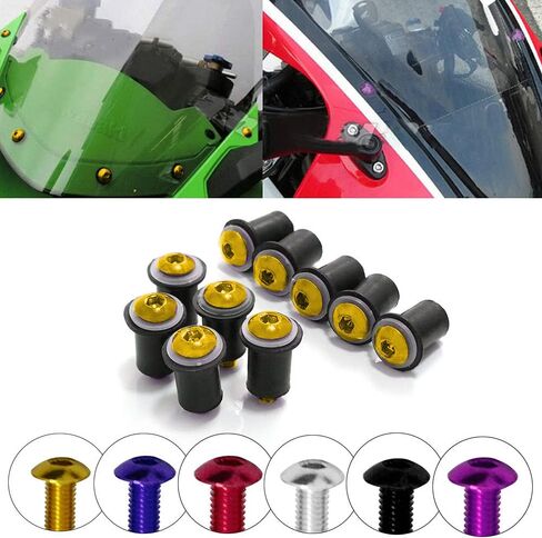 Motorcycle Bolt Kit Screws Kits Washers Mounting Kits Windscreen Bolts Fit For ZX12R 2000 2006 01 02 03 04 05 zx-12r Fasterner Kit Bolts Windshield Screw Bolts (Green) in Kuwait