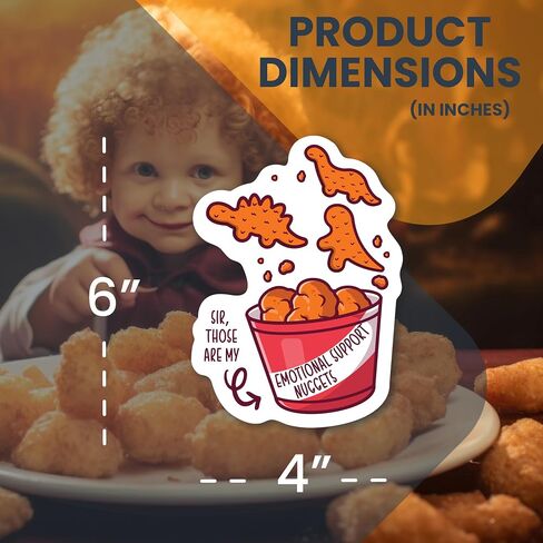 Magnet Me Up Sir, Those are My Emotional Support Chicken Nuggets Dino Nugget Meme Culture Automotive Magnet Decal, 4x6 inch, for Car, Truck SUV, Funny Humorous Magnet, Crafted in USA in Saudi Arabia
