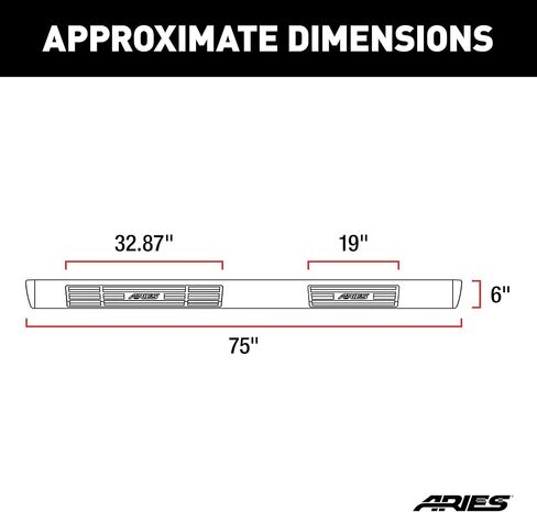 Aries 4445002 6 × 75 بوصة بيضاوية البيضاوي ألومنيوم NERF ، حدد شيفروليه سيلفرادو ، تاهو ، GMC Sierra ، Yukon in Saudi Arabia
