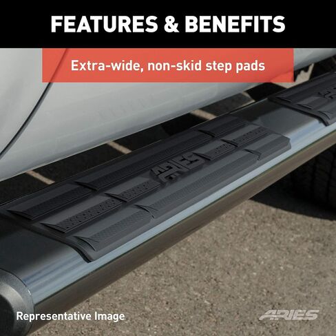 Aries 4445002 6 × 75 بوصة بيضاوية البيضاوي ألومنيوم NERF ، حدد شيفروليه سيلفرادو ، تاهو ، GMC Sierra ، Yukon in Saudi Arabia