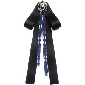 Bowknot Rhinestone Ribbon Bow Brooch Pre-Tied Bow tie for Women Neck Tie Wedding Party Christmas Gifts Ceremony in Saudi Arabia